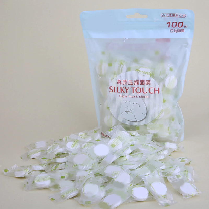 100PCS/Set Facial Non-woven Compressed Masque Disposable Wrapped Masks Sheets Tablets for DIY Skin Care
