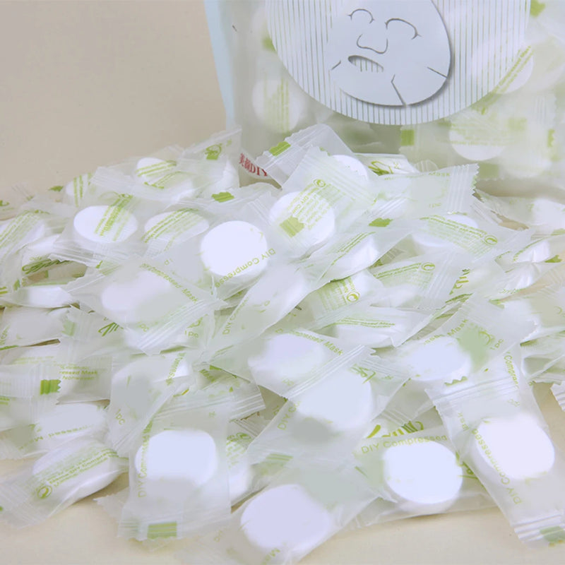 100PCS/Set Facial Non-woven Compressed Masque Disposable Wrapped Masks Sheets Tablets for DIY Skin Care