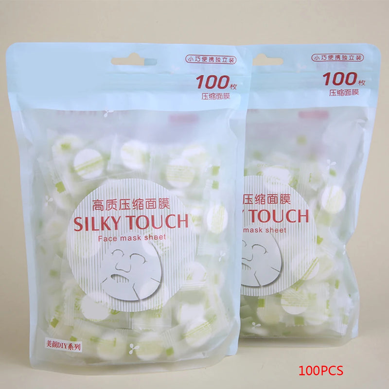 100PCS/Set Facial Non-woven Compressed Masque Disposable Wrapped Masks Sheets Tablets for DIY Skin Care