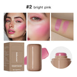 3-in-1Blush Stick Lasting Brightens Facial Cheek Stick Moisturizing Flash Lip Gloss Makeup Lip Gloss Face Rouge
